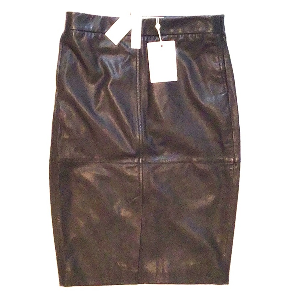 100% LEATHER “Pencil” Skirt